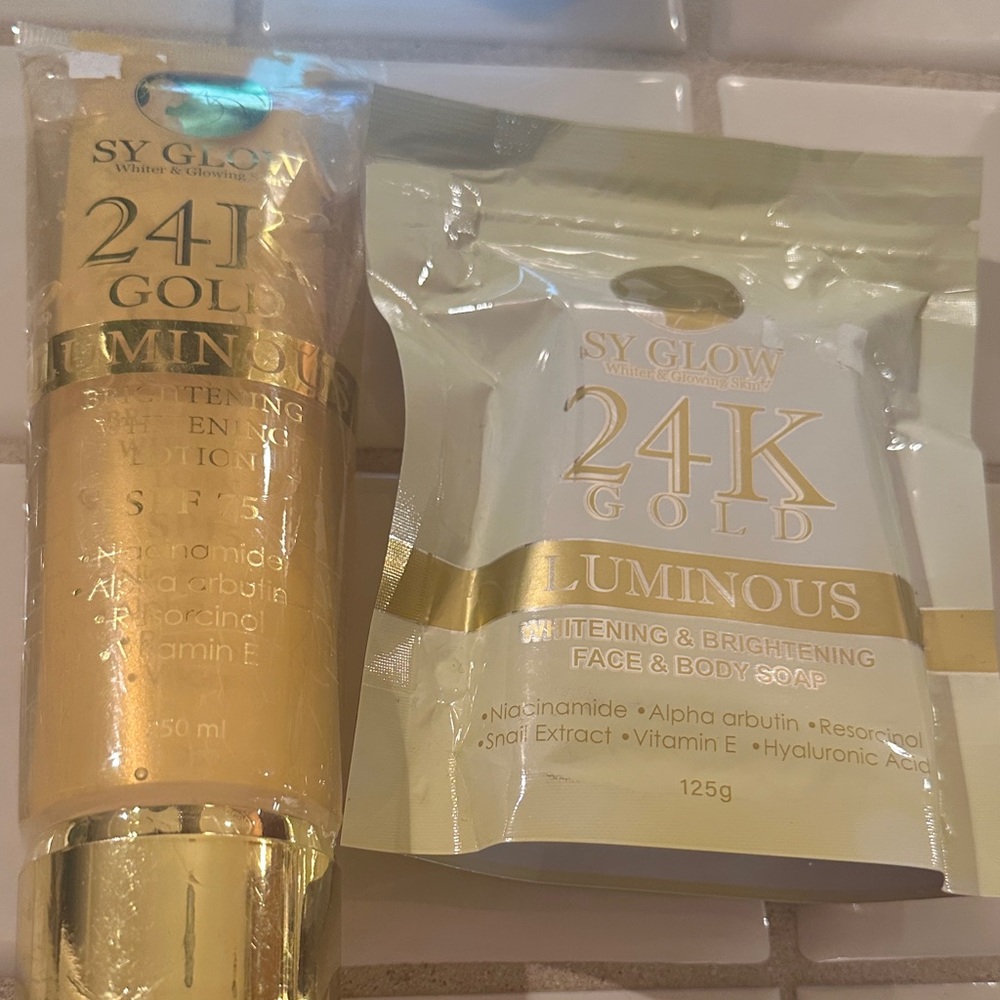 SY Glow 24K Gold Luminous Face & Body Soap Lotion